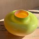 1970s Murano vase in acid yellow and pink