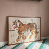 1960s Framed Tibetan tiger painting