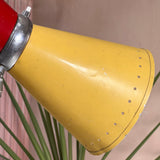 1950s Italian red and yellow wall light ~ attributed to Stilnovo