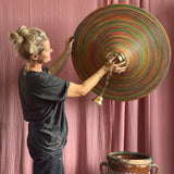 Huge 1970s Vivai Del sud bamboo pendant light