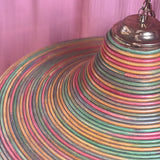 Huge 1970s Vivai Del sud bamboo pendant light