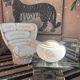 Large 1970s framed Tiger painting monochrome.