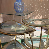 Pair of Italian faux brass bamboo side tables