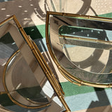 Pair of Italian faux brass bamboo side tables