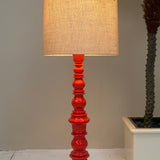 1970s Italian Orange red ceramic floor lamp