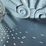 1930s italian chunky blue shell bench