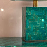 Rare 1970s Vivai Del Sud green console and matching lamp (sold as a set)