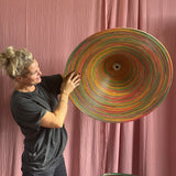 Huge 1970s Vivai Del sud bamboo pendant light
