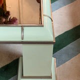1970s large mint green coffee table by Antonio Pavia. Signed