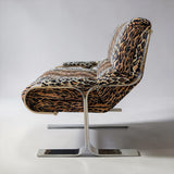 1970s American leopard chrome armchair