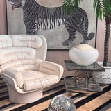 Large 1970s framed Tiger painting monochrome.