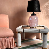 1970s Pink irredentist table lamp by Tomasso Barbi