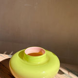 1970s Murano vase in acid yellow and pink