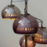 1960s Italian Smoked Mauve Lucite Four-Light Floor Lamp by Goffredo Reggiani