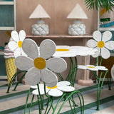 1950s Italian rare outdoor daisy garden set
