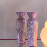 Pair of American 1960s lilac splattered vases.