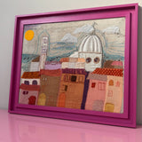 Rome, 1972. Silk framed tapestry