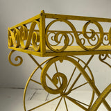 1950s large Italian yellow flower / outdoor drinks cart