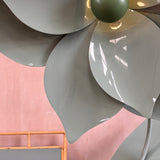 Huge rare 1990s sage green flower floor lamp