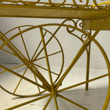 1950s large Italian yellow flower / outdoor drinks cart