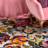 Large wool 1970s floral rug
