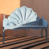 1930s italian chunky blue shell bench