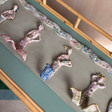 1950s Italian ceramic mermaid hooks on board. Exquisite piece
