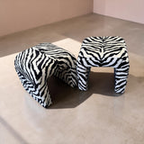 Zebra waterfall footstools (sold separately)