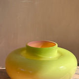1970s Murano vase in acid yellow and pink
