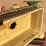 1970s Italian ceramic lion with palm candle holders