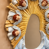1970s Capodimante Italian porcelain cherub mirror