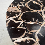 Rare 1970s Fossilised Wood Mosaic Dining Table