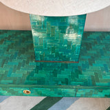 Rare 1970s Vivai Del Sud green console and matching lamp (sold as a set)