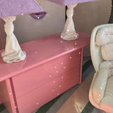 Rare pair of 1970s John Dickinson drape, knotted table lamps