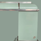 1970s large mint green coffee table by Antonio Pavia. Signed