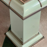 1970s large mint green coffee table by Antonio Pavia. Signed