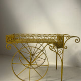 1950s large Italian yellow flower / outdoor drinks cart