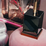 Angelo Lelli ~ Arredoluce large smoked mirror lamp C.1970