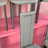 1980s Peppermint leather dining chairs by Roche Bobois