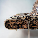 1970s American leopard chrome armchair