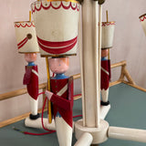 Rare 1950's Jacques Adnet Soldiers by Suzanne Bonnichon wooden chandelier