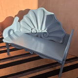 1930s italian chunky blue shell bench