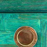 Rare 1970s Vivai Del Sud green console and matching lamp (sold as a set)