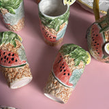 1970s Italian ceramic fruits serving set