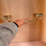 Italian 1970s Murano glass and gold plated bathroom accessories