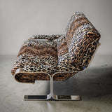 1970s American leopard chrome armchair