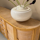 Italian 1970s yellow bamboo and cane sideboard