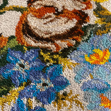 Large wool 1950s floral rug
