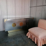 1970s Paul Evans steel and brass sideboard.