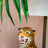 Italian 1970s large leopard lamp